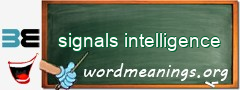 WordMeaning blackboard for signals intelligence